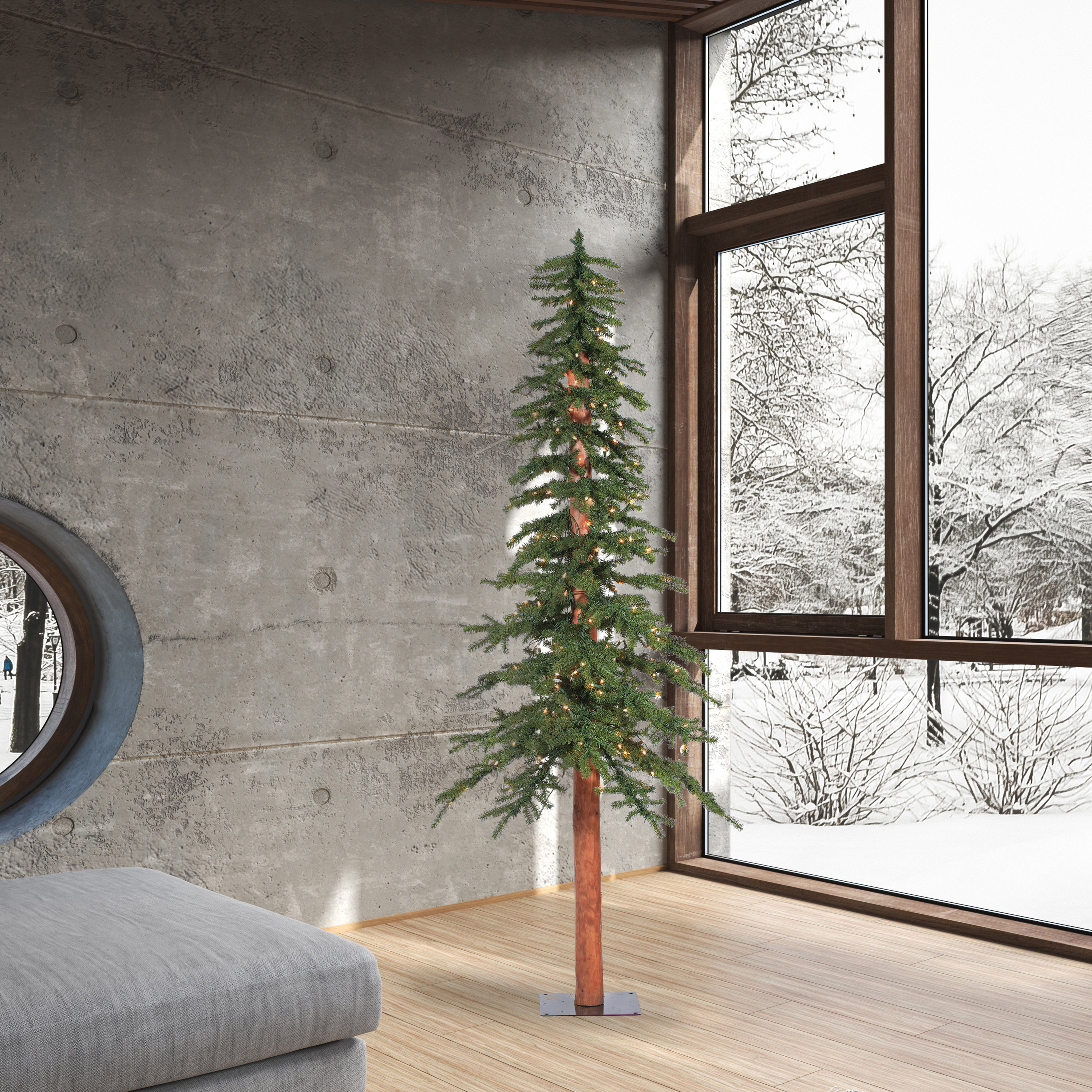 The Holiday Aisle® Natural Alpine 7' Green Cedar Artificial